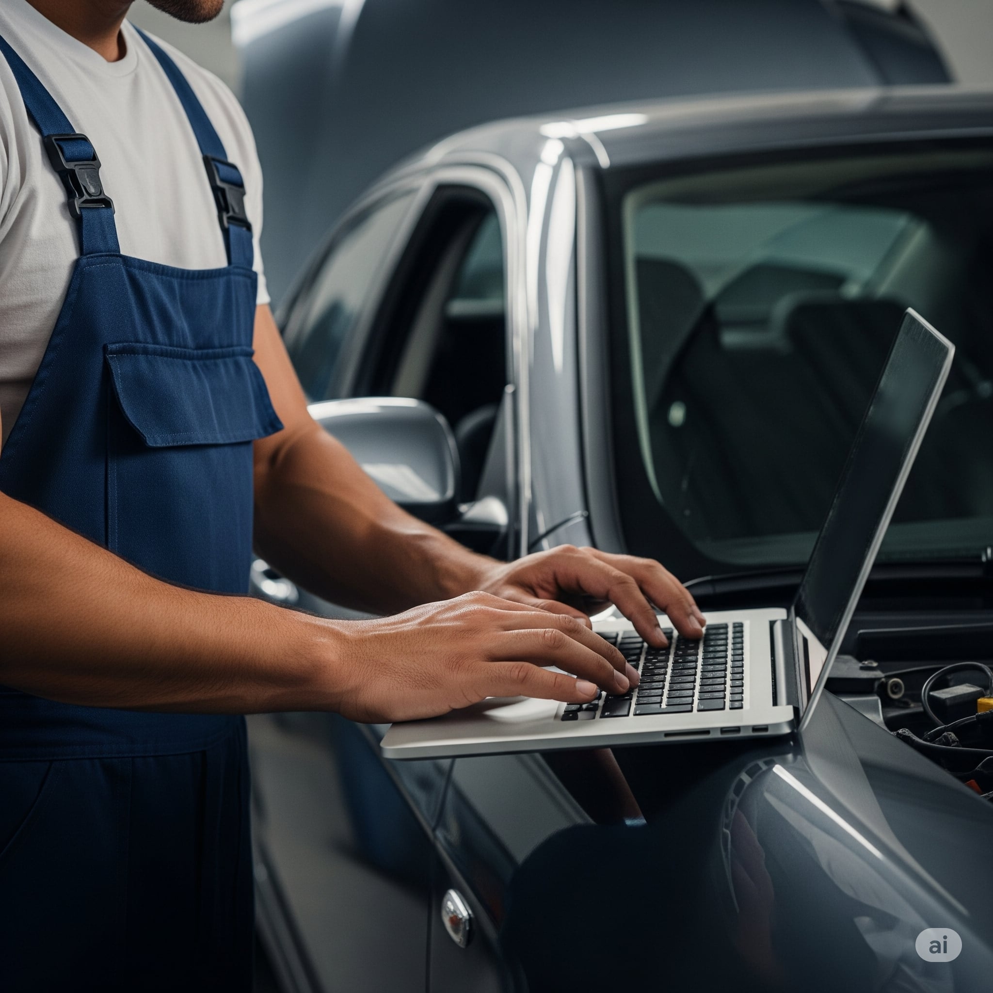 Mecanic auto concentrat pe diagnoza unui motor